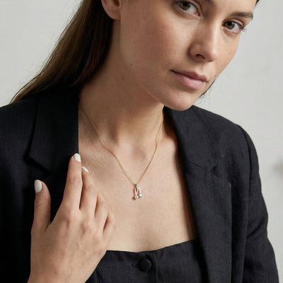 You Pearl Drop 9KT Gold Laboratory Grown Diamond Necklace