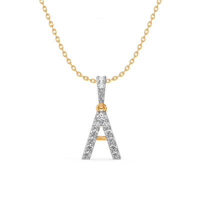 Sparkling Initial 9KT Gold Laboratory Grown Diamond Necklace