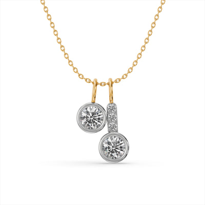 Gleaming Drops 9KT Gold Laboratory Grown Diamond Necklace