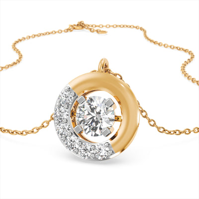 Striking Hoop 9KT Gold Laboratory Grown Diamond Necklace