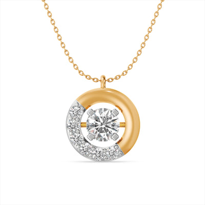 Striking Hoop 9KT Gold Laboratory Grown Diamond Necklace