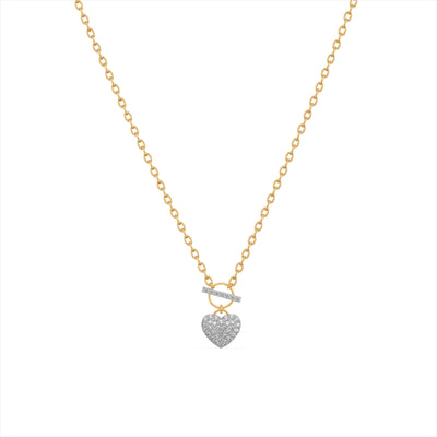 Cluster Heart 9KT Gold Laboratory Grown Diamond Necklace