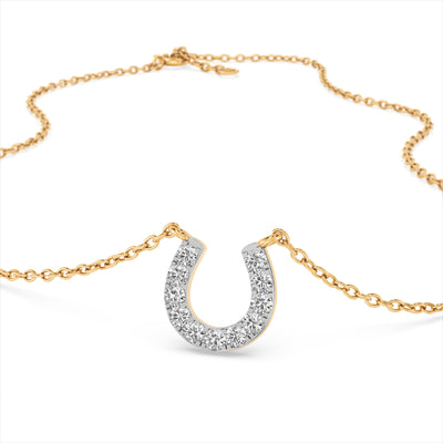 Glittery U 9KT Gold Laboratory Grown Diamond Necklace