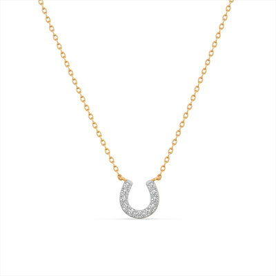 Glittery U 9KT Gold Laboratory Grown Diamond Necklace