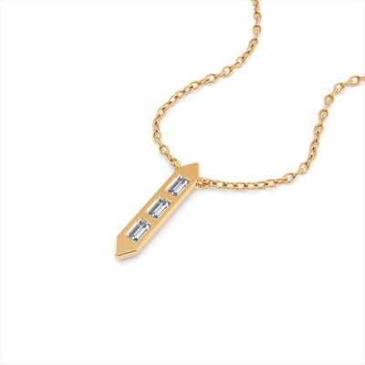 Bar 9KT Gold Laboratory Grown Diamond Necklace