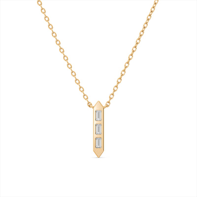 Bar 9KT Gold Laboratory Grown Diamond Necklace