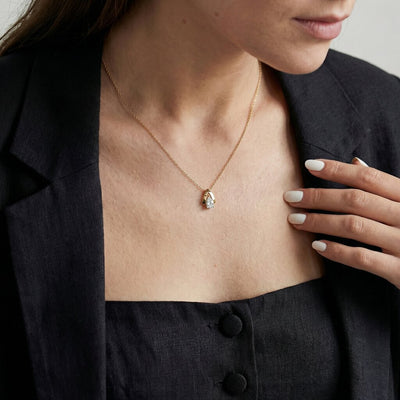 Aurora Pear 9KT Gold Laboratory Grown Diamond Necklace