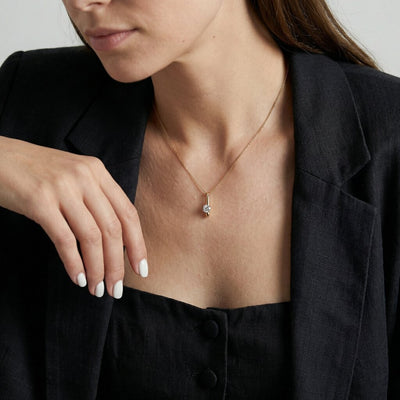 Sleek Loop 9KT Gold Laboratory Grown Diamond Necklace