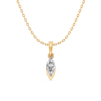 Sleek Marquise 9KT Gold Laboratory Grown Diamond Necklace