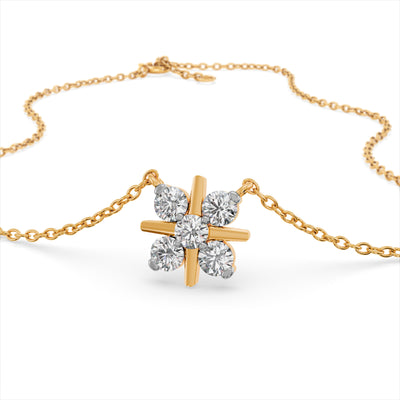 Snowflake 9KT Gold Laboratory Grown Diamond Necklace
