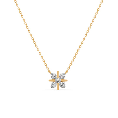 Snowflake 9KT Gold Laboratory Grown Diamond Necklace