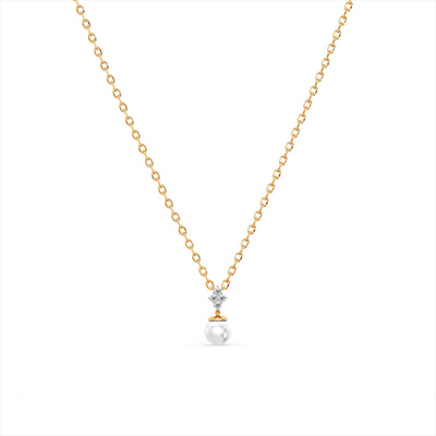 Orbit Pearl 9KT Gold Laboratory Grown Diamond Necklace