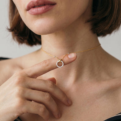 Cosmic Loop 9KT Gold Laboratory Grown Diamond Necklace