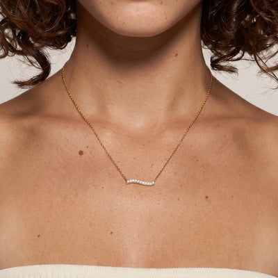 Serene Wave 9KT Gold Laboratory Grown Diamond Necklace