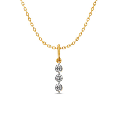 Triple Glow 9KT Gold Laboratory Grown Diamond Pendant