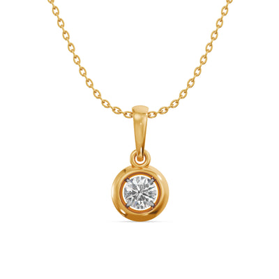 Round Shine 9KT Gold Laboratory Grown Diamond Pendant Set