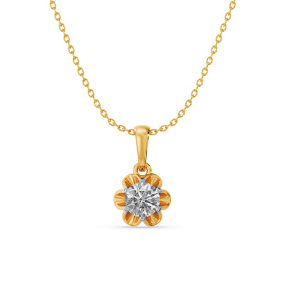 Petal Glow 9KT Gold Laboratory Grown Diamond Pendant