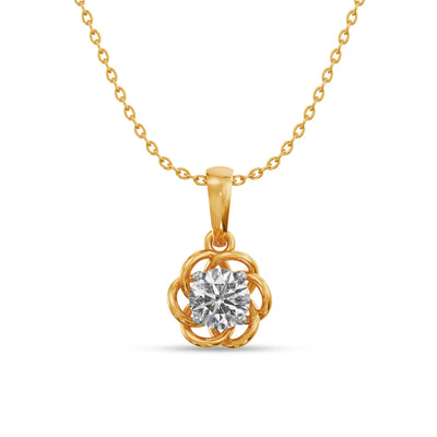 Radiant Swirl 9KT Gold Laboratory Grown Diamond Pendant