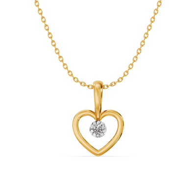 Heart 9KT Gold Laboratory Grown Diamond Pendant