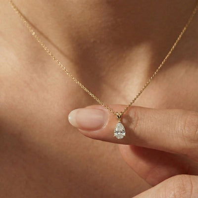 Aurora Teardrop 9KT Gold Laboratory Grown Diamond Pendant