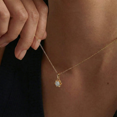 Petal Glow 9KT Gold Laboratory Grown Diamond Pendant