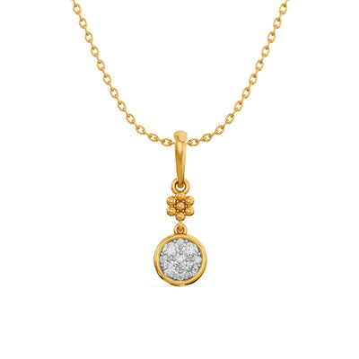 Floral Halo 9KT Gold Laboratory Grown Diamond Pendant