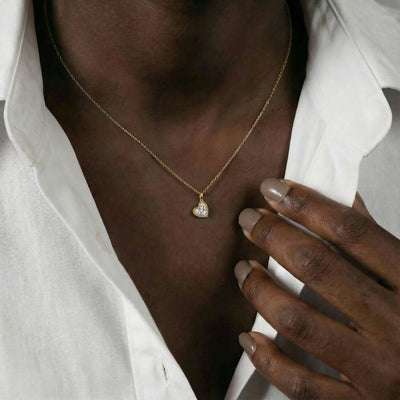 Heart Halo 9KT Gold Laboratory Grown Diamond Pendant