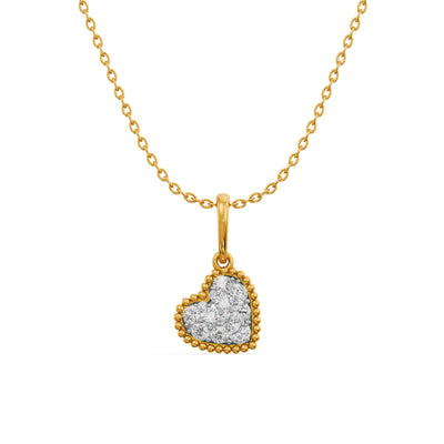 Heart Halo 9KT Gold Laboratory Grown Diamond Pendant
