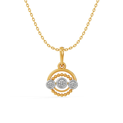 Triple Halo Motif 9KT Gold Laboratory Grown Diamond Pendant