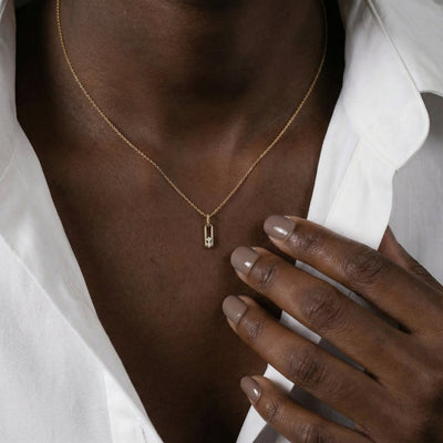 Linear Bar 9KT Gold Laboratory Grown Diamond Pendant