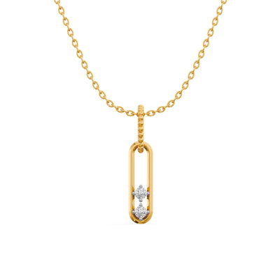 Linear Bar 9KT Gold Laboratory Grown Diamond Pendant