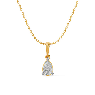 Pear Water Droplet 9KT Gold Laboratory Grown Diamond Necklace