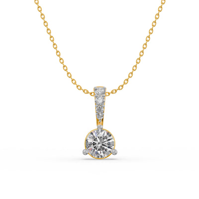 Glinting Solitaire 9KT Gold Laboratory Grown Diamond Pendant