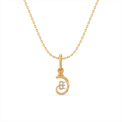 Trishul 9KT Gold Laboratory Grown Diamond Pendant