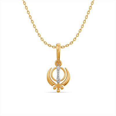 Khanda 9KT Gold Laboratory Grown Diamond Pendant