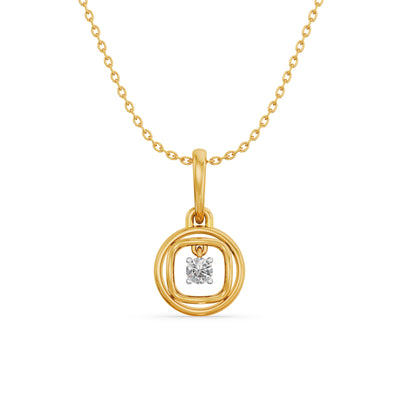 Squircle Frame 9KT Gold Laboratory Grown Diamond Pendant