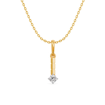 Glossy Beam 9KT Gold Laboratory Grown Diamond Pendant