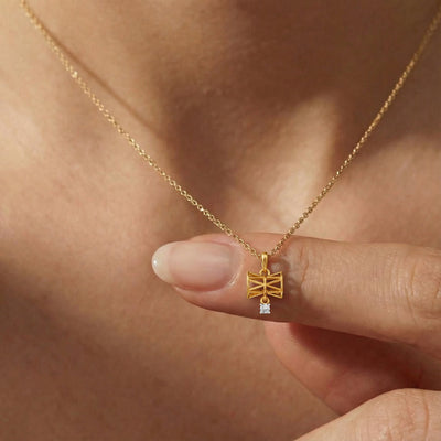 Damaru 9KT Gold Laboratory Grown Diamond Pendant