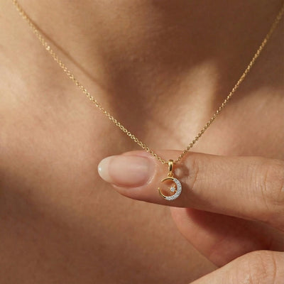 Lunar Wish 9KT Gold Laboratory Grown Diamond Pendant