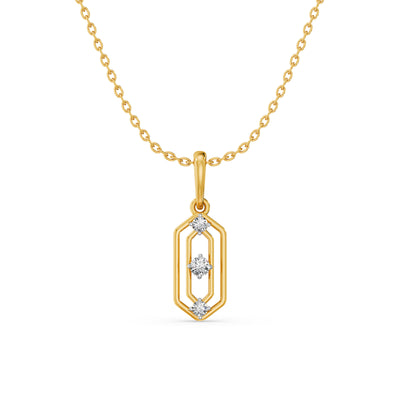 Structured Glow 9KT Gold Laboratory Grown Diamond Pendant