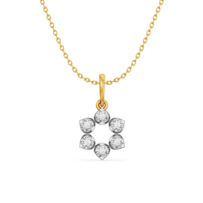 Corolla 9KT Gold Laboratory Grown Diamond Pendant