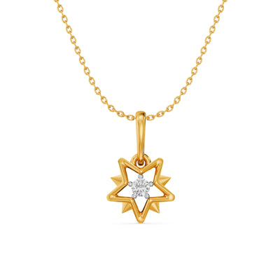 Asterisk 9KT Gold Laboratory Grown Diamond Pendant