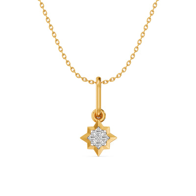 Shiny Star 9KT Gold Laboratory Grown Diamond Pendant