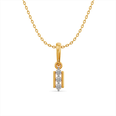 Lumi Column 9KT Gold Laboratory Grown Diamond Pendant