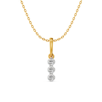 Triple Bubble 9KT Gold Laboratory Grown Diamond Pendant