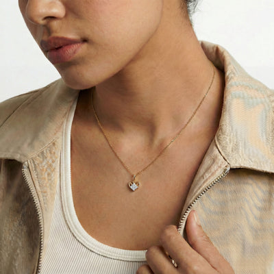 Petite Spark Heart 9KT Gold Laboratory Grown Diamond Pendant