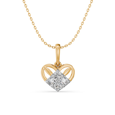 Petite Spark Heart 9KT Gold Laboratory Grown Diamond Pendant