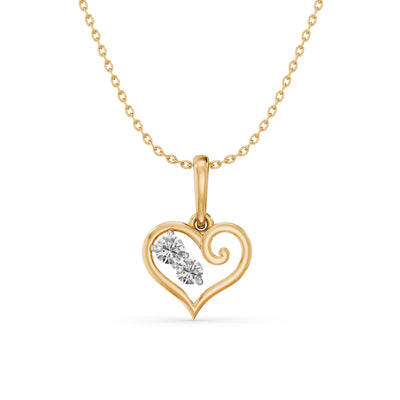 Velour Spark Heart 9KT Gold Laboratory Grown Diamond Pendant