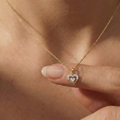 Lustre of Love Heart 9KT Gold Laboratory Grown Diamond Pendant
