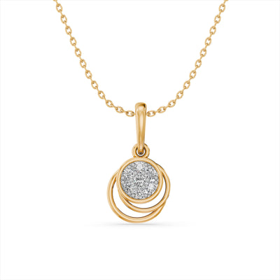 Azure Cluster 9KT Gold Laboratory Grown Diamond Pendant